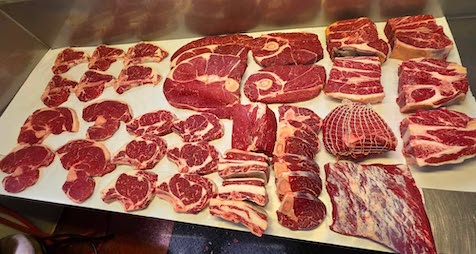 Customer-selected quarter beef cuts processed by A-Star Services in Hillman Minnesota